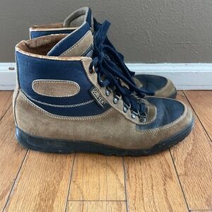 Vasque Skywalk Hiking Boots Gore-Tex Men's Size 9.5 Tan Suede Blue Nylon 7533